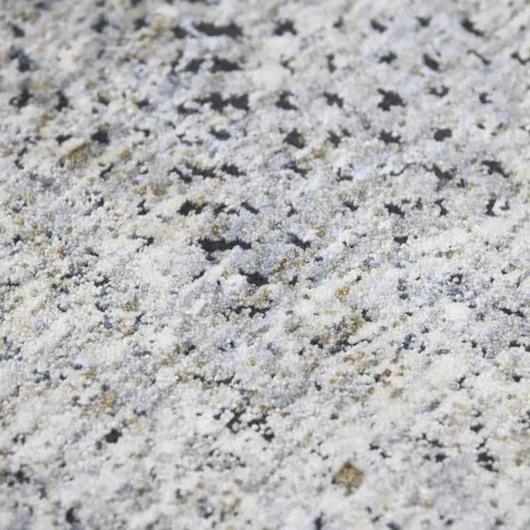 8' X 10' Ivory Black And Gray Abstract Area Rug