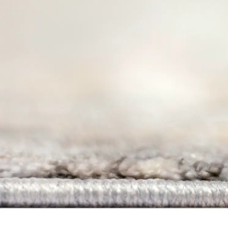 5' X 8' Ivory Charcoal And Orange Oriental Area Rug