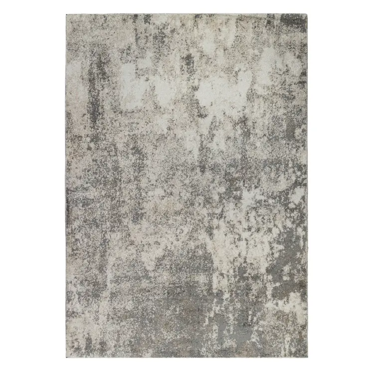 8' X 10' Beige Ivory And Gray Abstract Area Rug