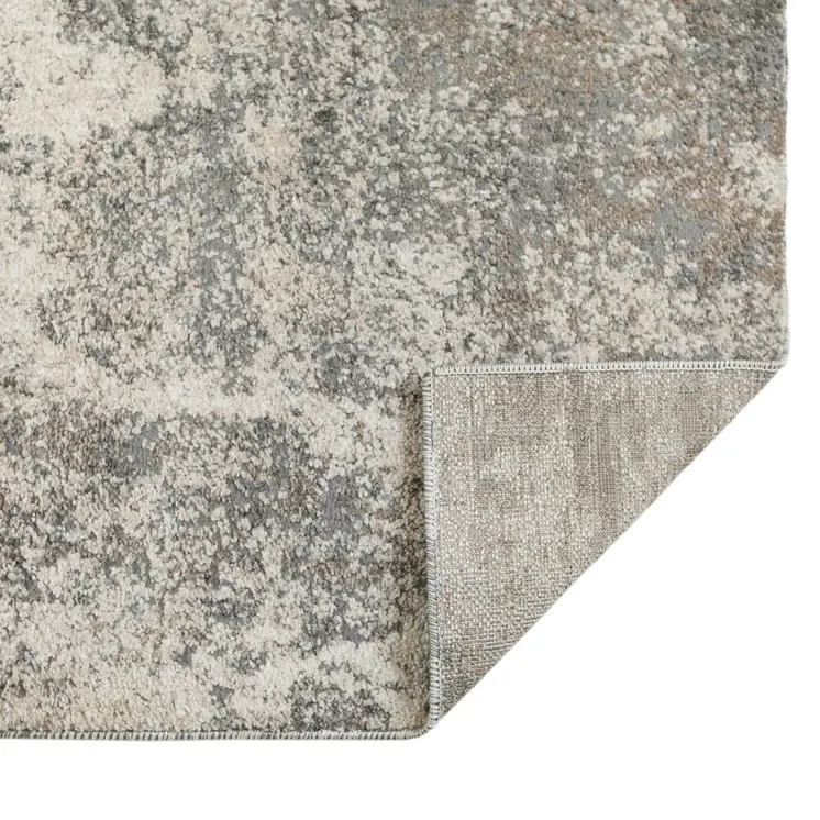 8' X 10' Beige Ivory And Gray Abstract Area Rug