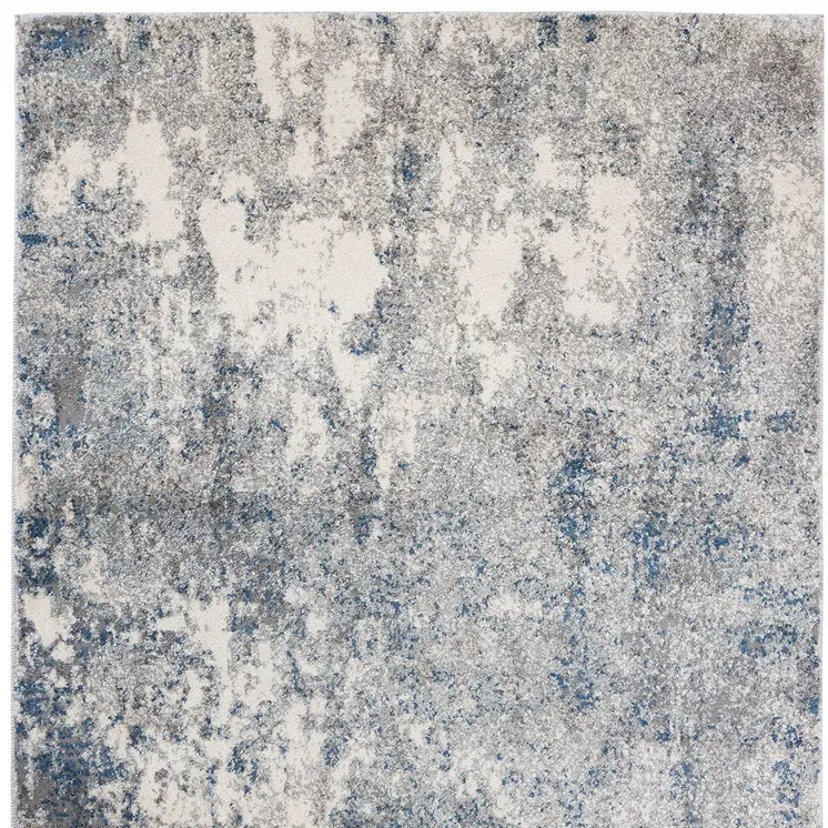4' X 6' Gray and Light Blue Abstract Power Loom Area Rug