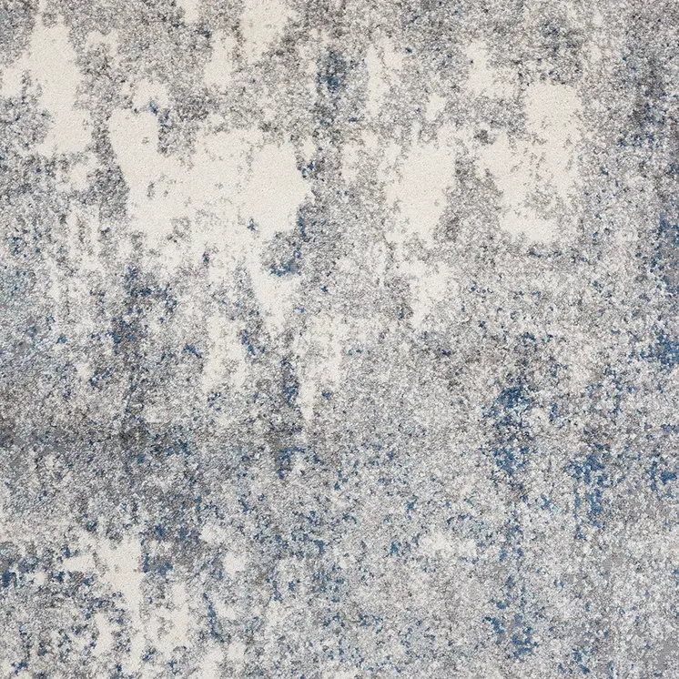 4' X 6' Gray and Light Blue Abstract Power Loom Area Rug