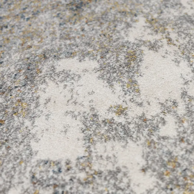 2' X 3' Ivory Blue And Yellow Abstract Area Rug