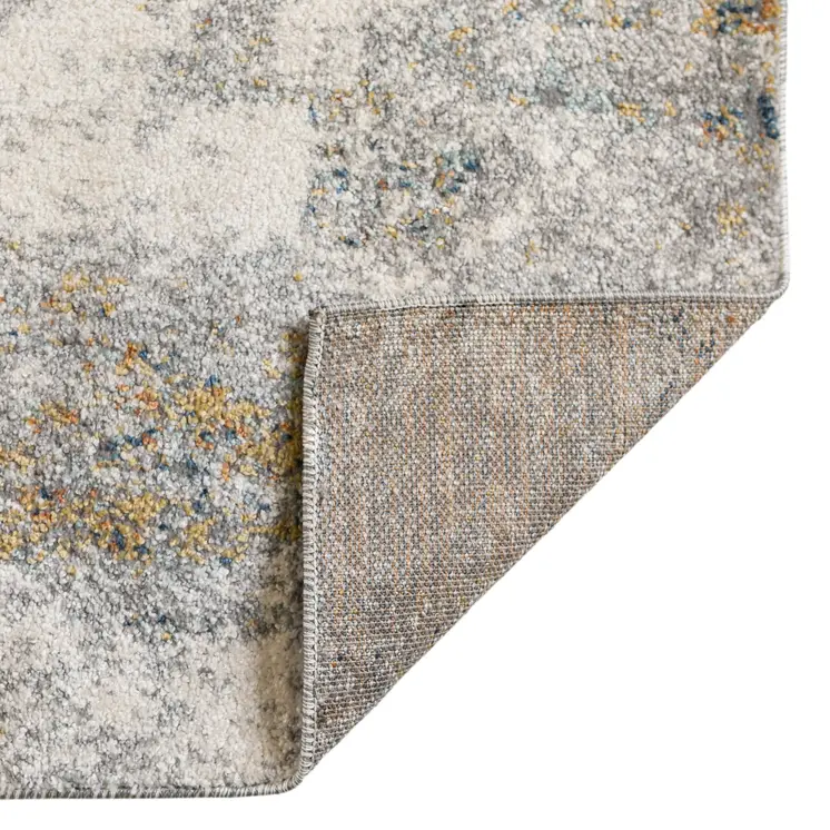 2' X 3' Ivory Blue And Yellow Abstract Area Rug