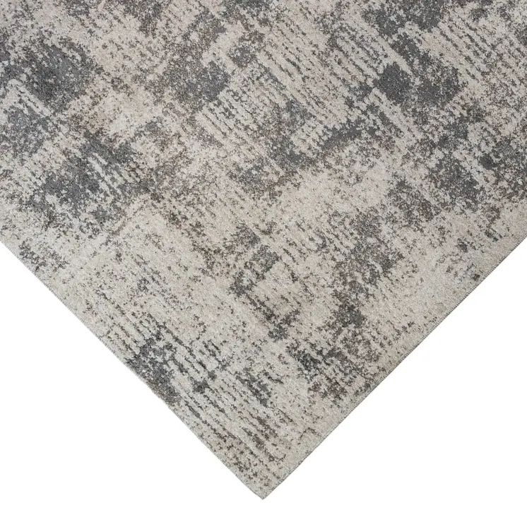 9' X 12' Gray and Beige Abstract Power Loom Area Rug