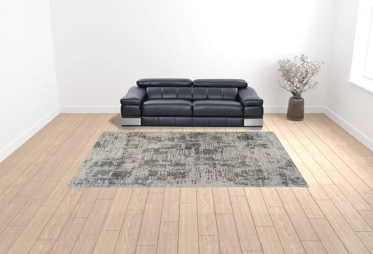 9' X 12' Gray and Beige Abstract Power Loom Area Rug