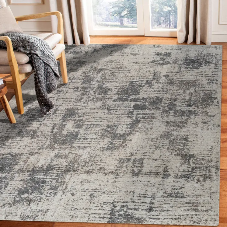 8' X 10' Gray and Beige Abstract Power Loom Area Rug