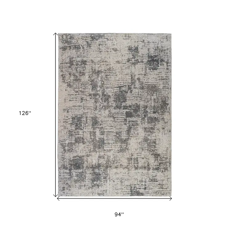 8' X 10' Gray and Beige Abstract Power Loom Area Rug