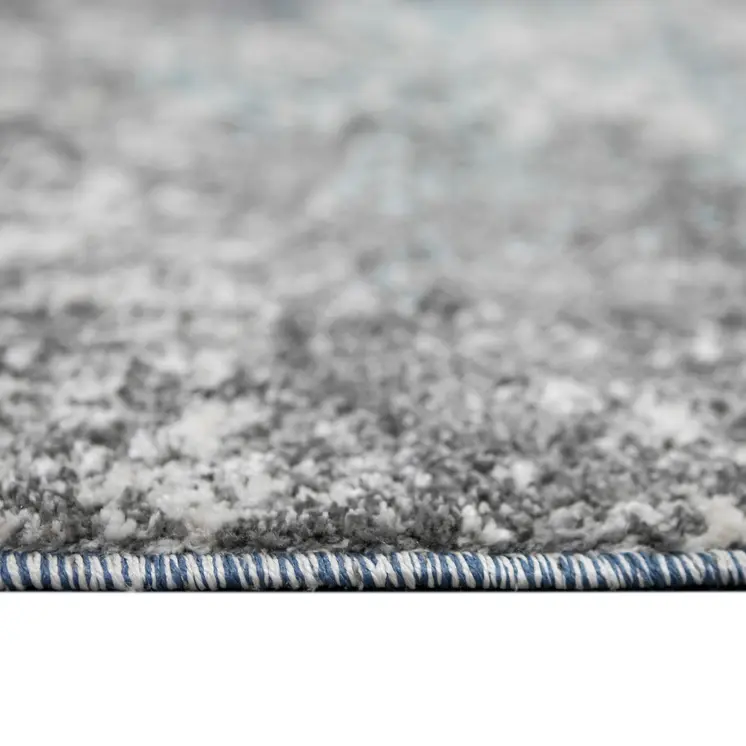 9' X 12' Ivory Blue And Gray Abstract Area Rug