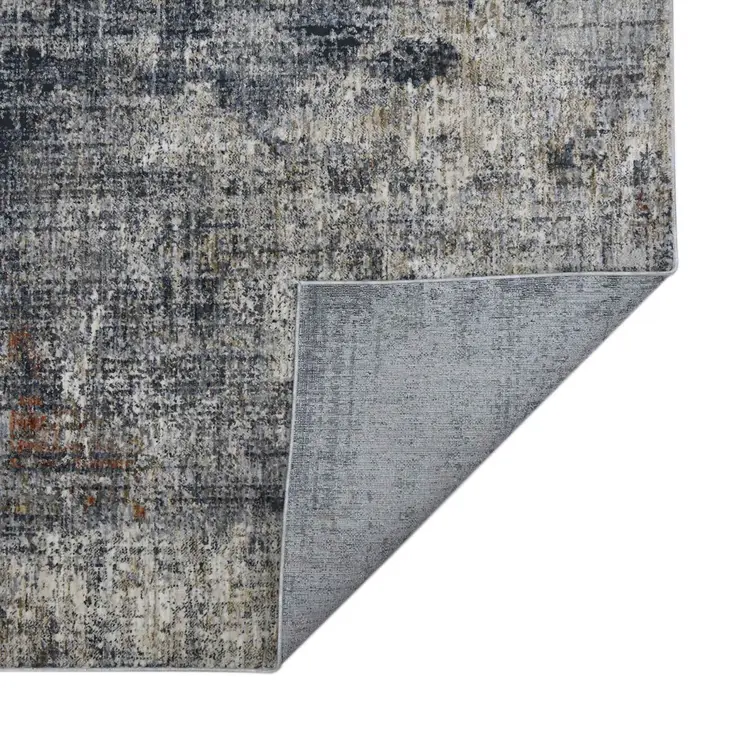9' X 12' Ivory And Gray Abstract Area Rug