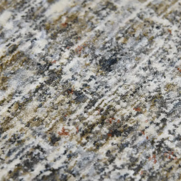 9' X 12' Ivory Gray And Orange Abstract Area Rug