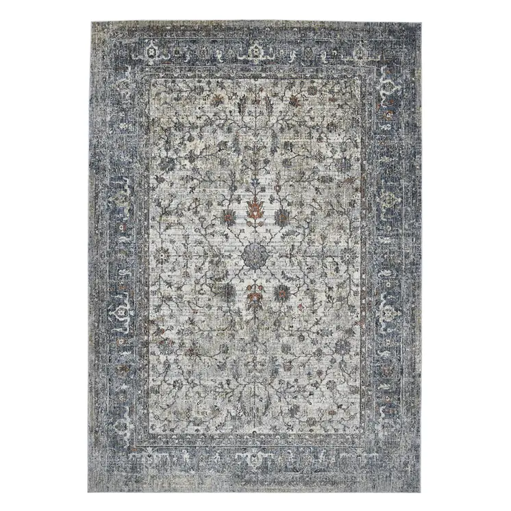 9' X 12' Ivory And Orange Oriental Area Rug