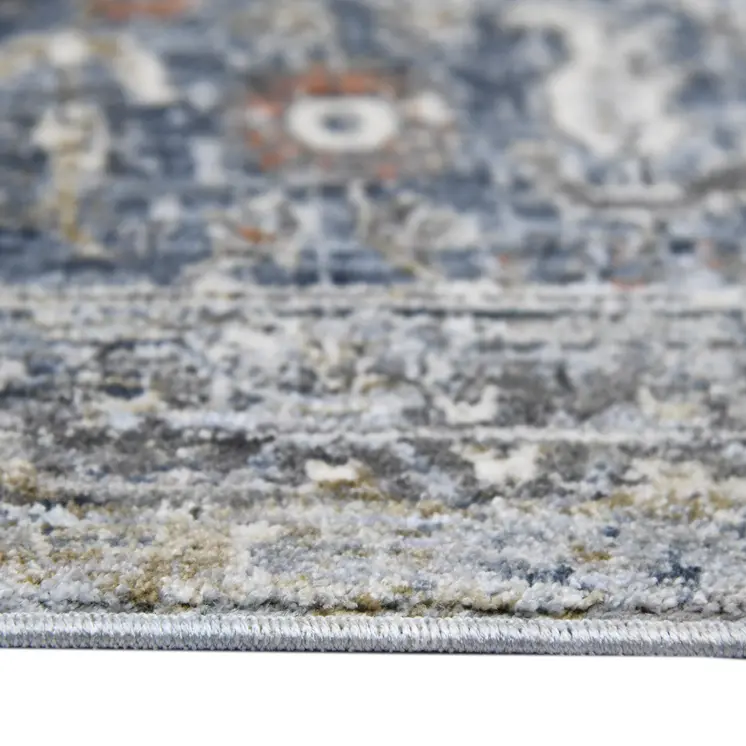9' X 12' Ivory And Orange Oriental Area Rug