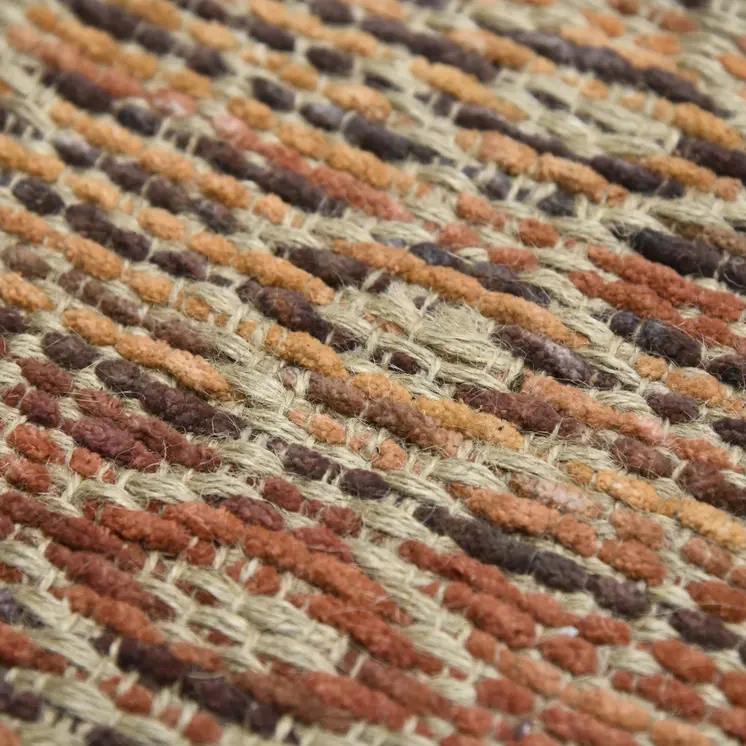 5' X 8' Tan And Red Jute Geometric Flatweave Handmade Area Rug