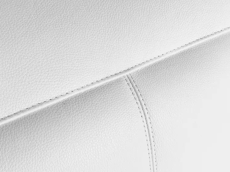 White Italian Leather Power Reclining L Shaped Five Piece Corner Sectional