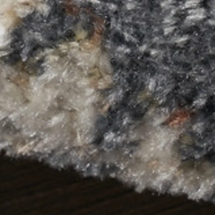 12' Ivory Blue And Brown Abstract Distressed Runner Rug