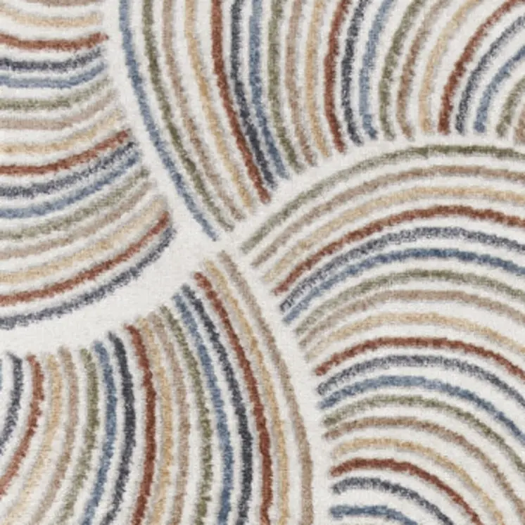 12' Blue And Ivory Abstract Washable Runner Rug