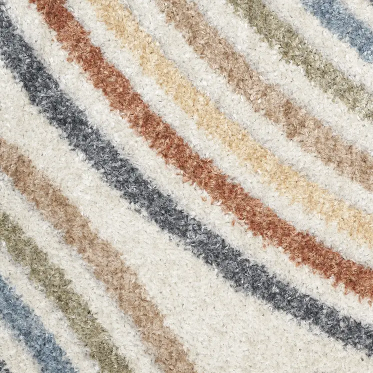 12' Blue And Ivory Abstract Washable Runner Rug