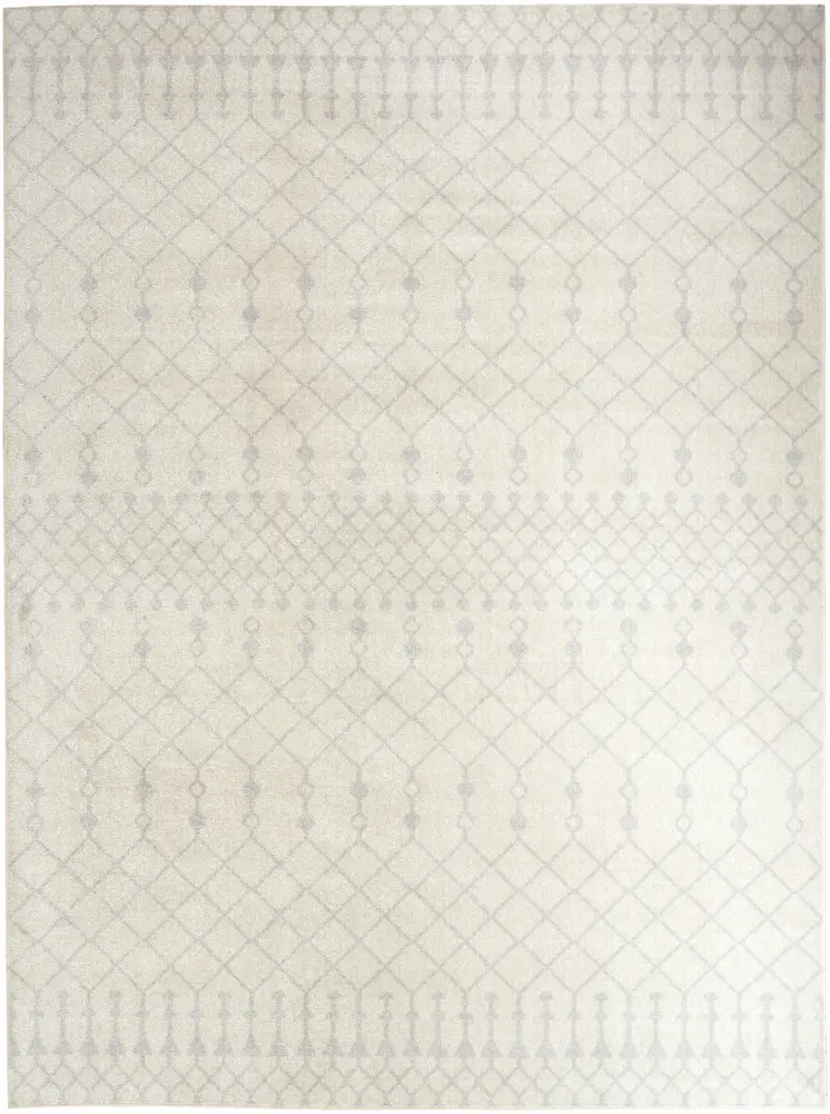 3' X 5' Blue and Ivory Abstract Power Loom Washable Area Rug