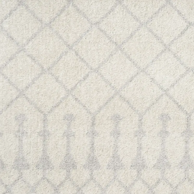 3' X 5' Blue and Ivory Abstract Power Loom Washable Area Rug