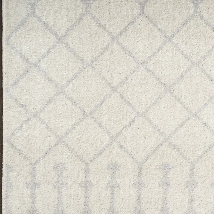 4' X 6' Blue and Ivory Abstract Power Loom Washable Area Rug