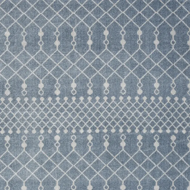 5' X 7' Blue And Ivory Abstract Washable Area Rug