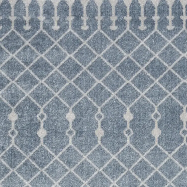5' X 7' Blue And Ivory Abstract Washable Area Rug