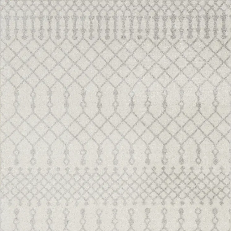8' X 10' Blue and Ivory Abstract Power Loom Washable Area Rug