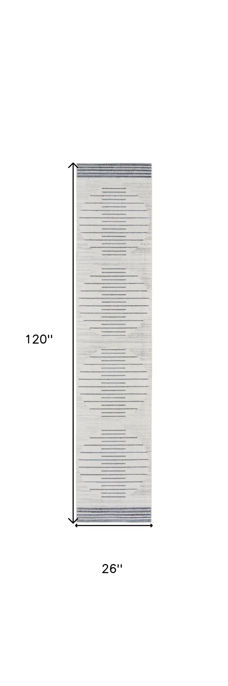 10' Blue And Ivory Geometric Washable Runner Rug