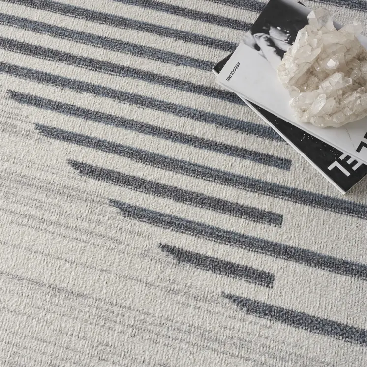 8' X 10' Blue And Ivory Geometric Washable Area Rug