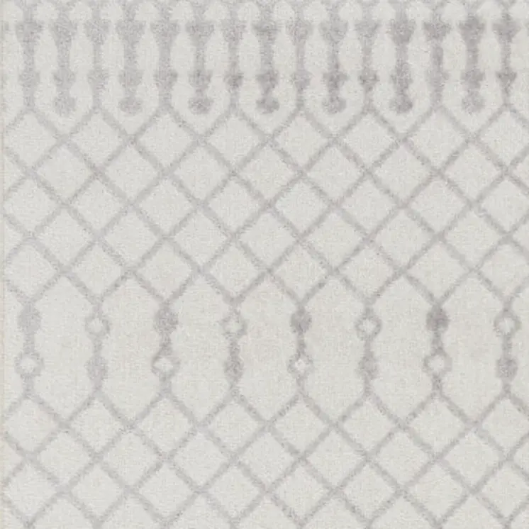 10' Gray And Ivory Moroccan Washable Runner Rug
