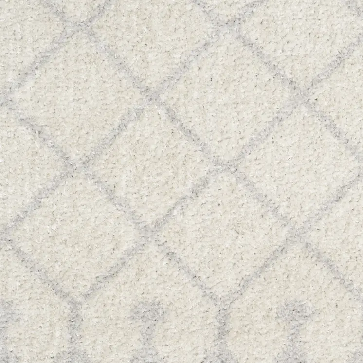 10' Gray And Ivory Moroccan Washable Runner Rug