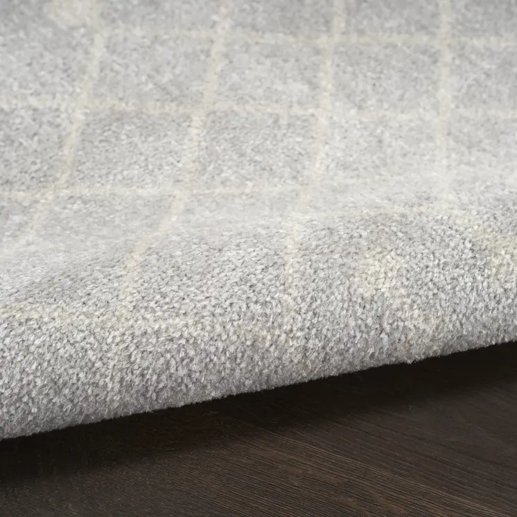 12' Gray And Ivory Moroccan Washable Runner Rug