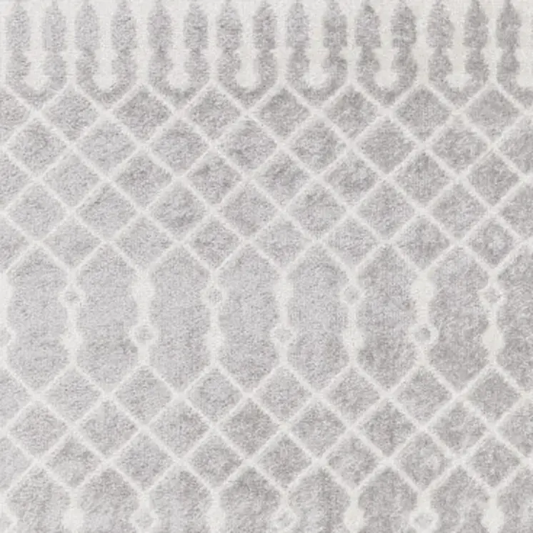 12' Gray And Ivory Moroccan Washable Runner Rug