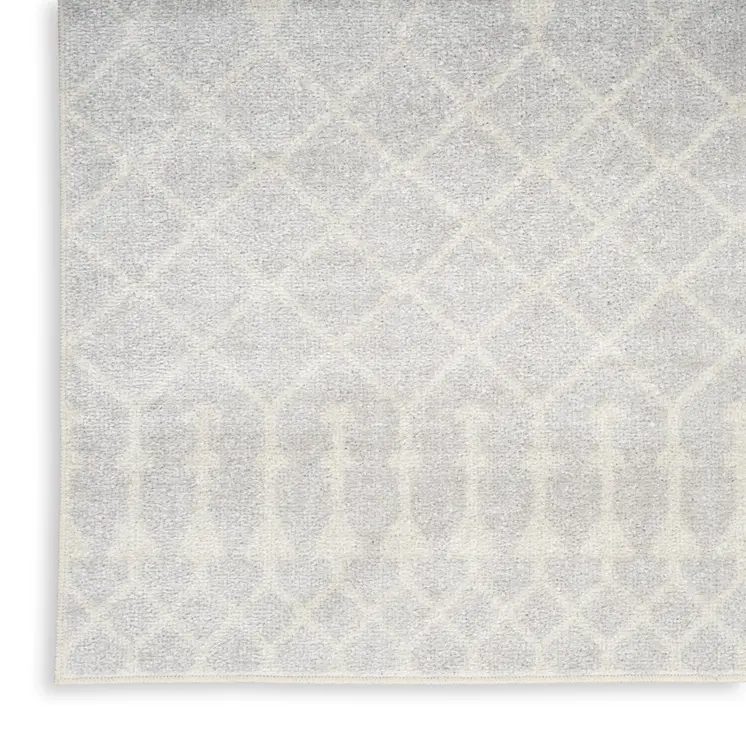 3' X 5' Gray And Ivory Moroccan Washable Area Rug