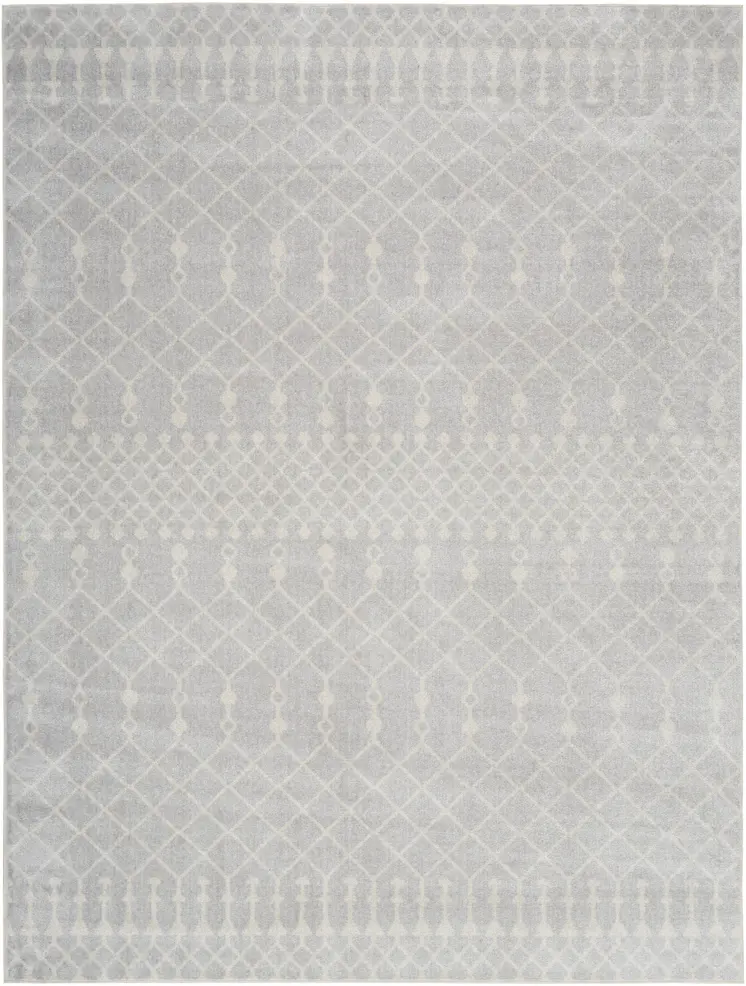 4' X 6' Gray And Ivory Moroccan Washable Area Rug