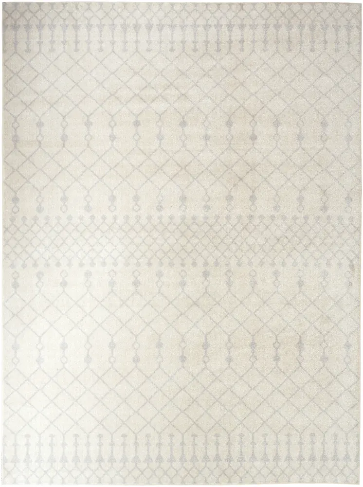 5' X 7' Gray And Ivory Moroccan Washable Area Rug