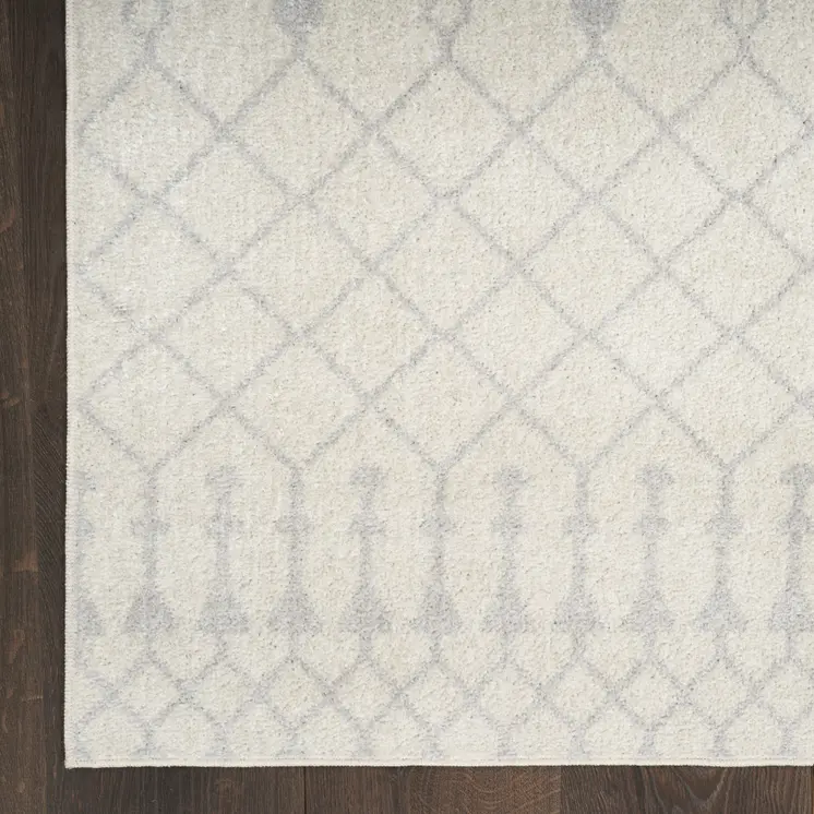 5' X 7' Gray And Ivory Moroccan Washable Area Rug