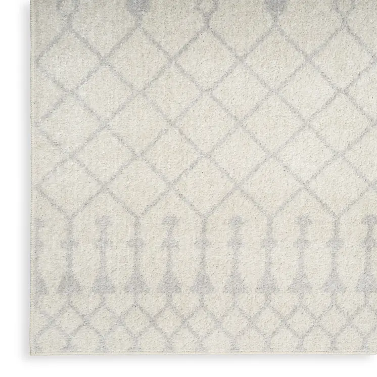 5' X 7' Gray And Ivory Moroccan Washable Area Rug
