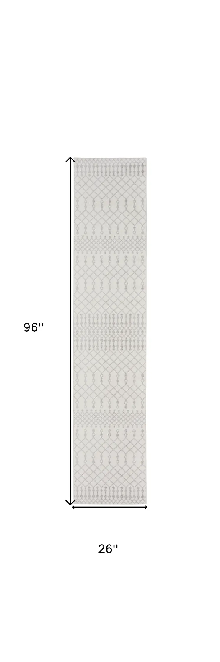 8' Cream Moroccan Runner Rug