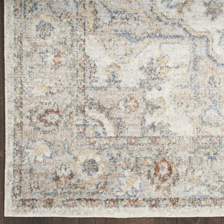 8' X 10' Gray and Ivory Moroccan Power Loom Washable Area Rug