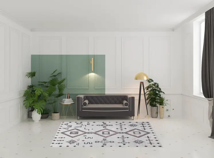 6' X 9' Gray and Brown Geometric Power Loom Washable Area Rug