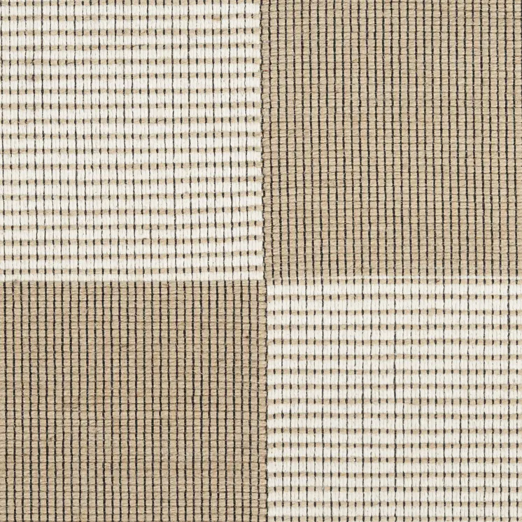 4' X 6' Natural and Ivory Geometric Power Loom Washable Non Skid Area Rug