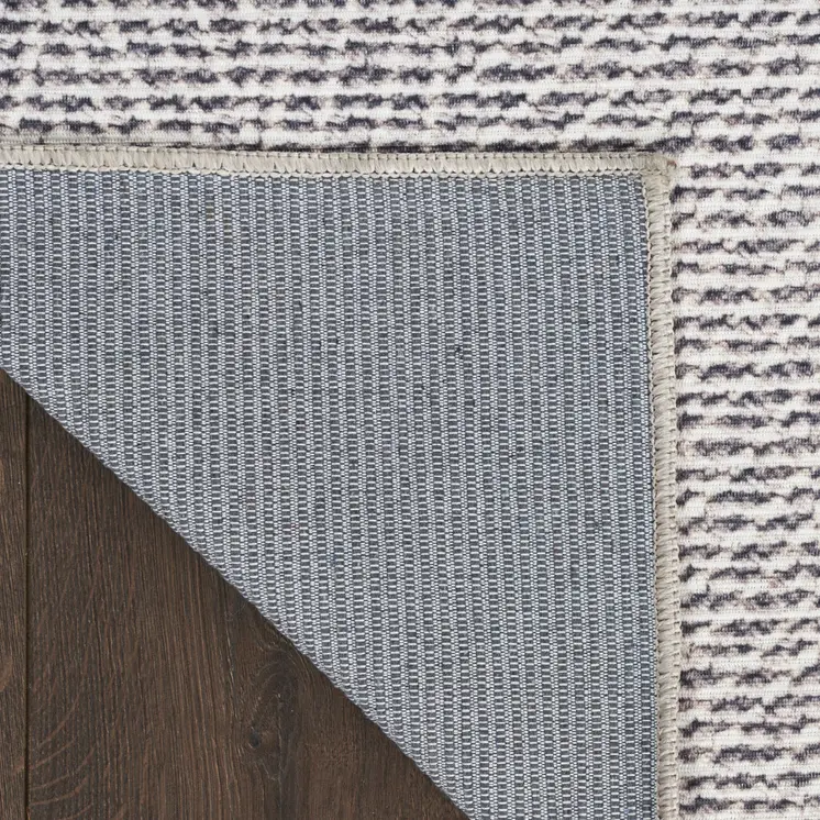 10' Cream Abstract Washable Runner Rug