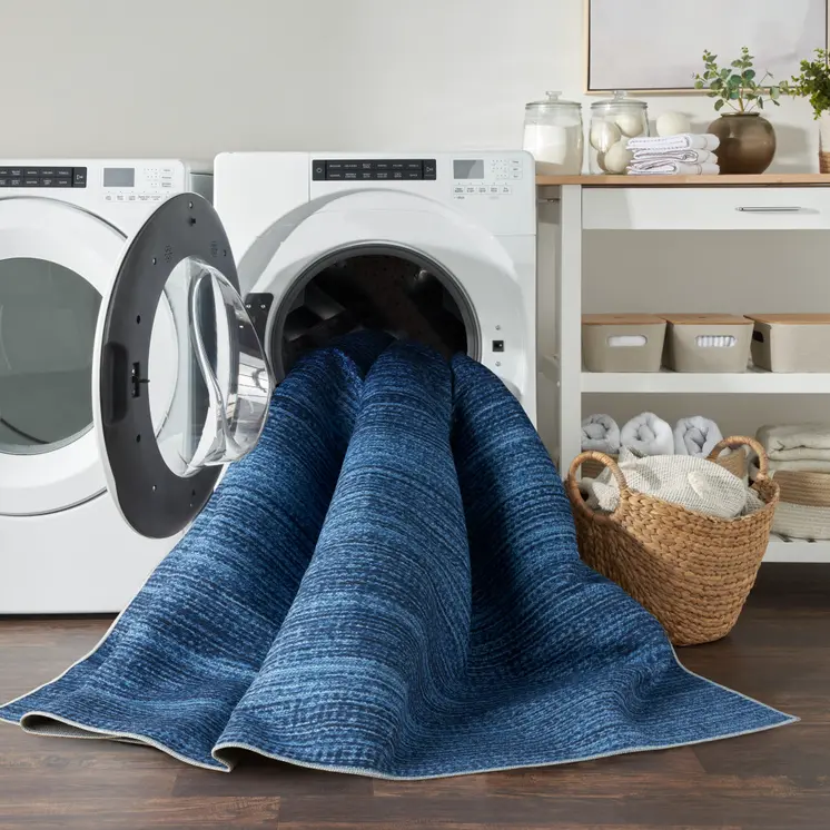 10' Gray Abstract Washable Runner Rug