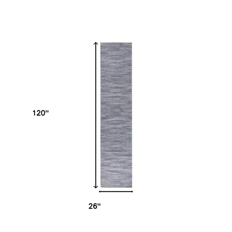 10' Gray Abstract Washable Runner Rug