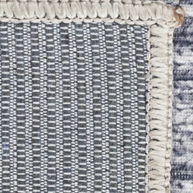 10' Gray Abstract Washable Runner Rug