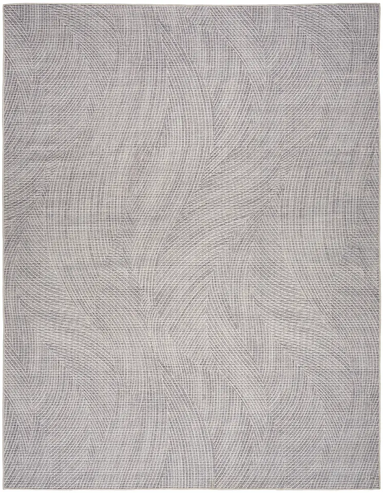 5' X 7' Gray and Ivory Abstract Power Loom Washable Non Skid Area Rug