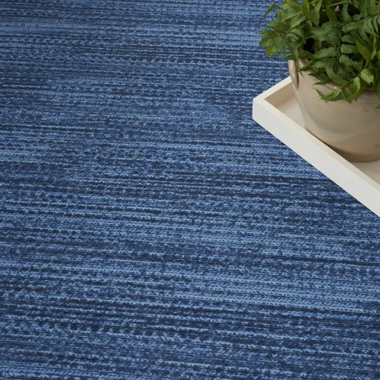 6' X 9' Blue Abstract Power Loom Washable Non Skid Area Rug