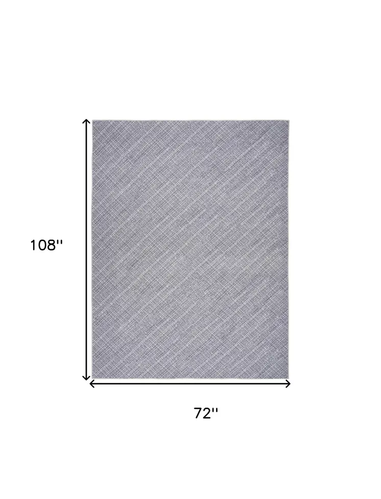 6' X 9' Gray and Ivory Abstract Power Loom Washable Non Skid Area Rug